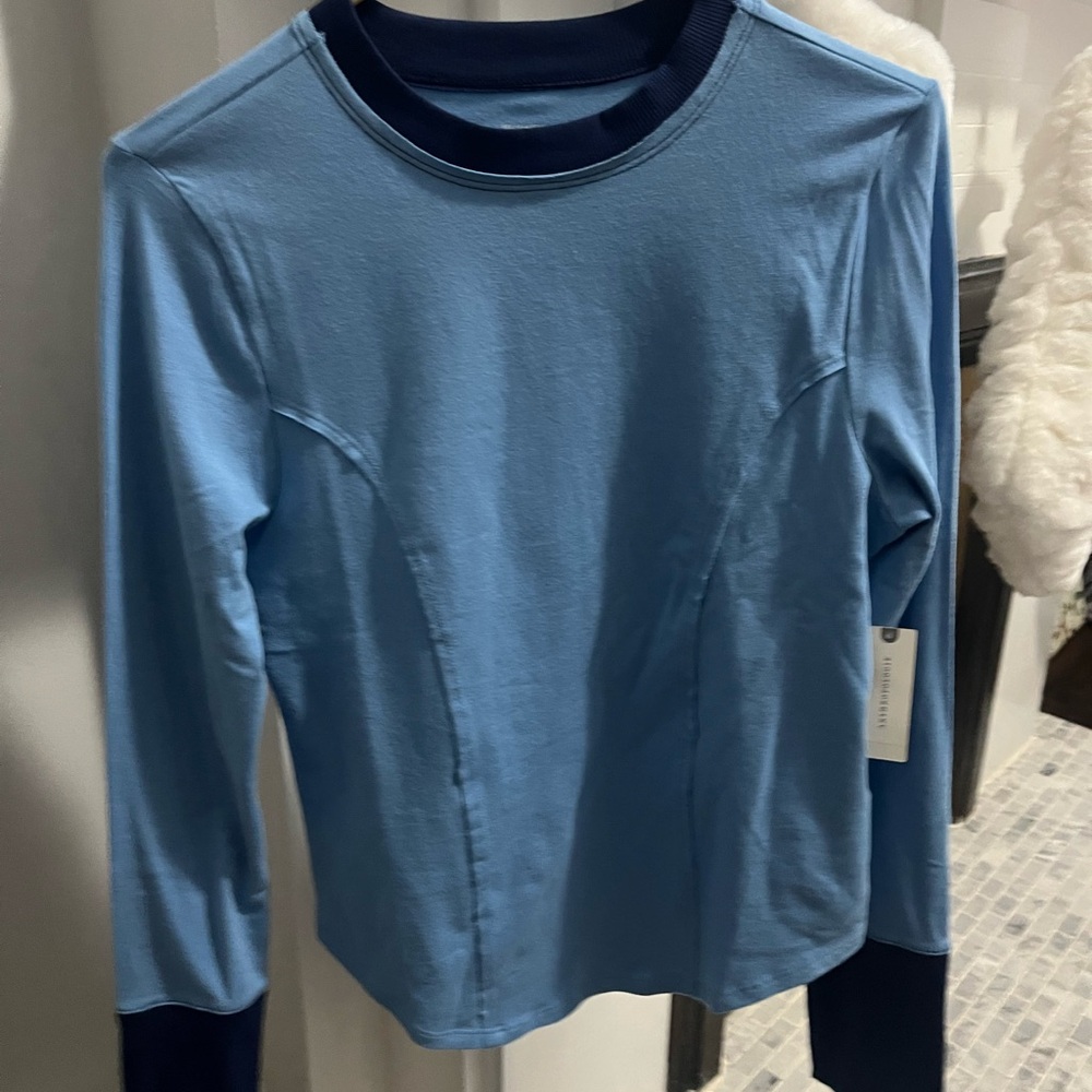 Anthropologie Maeve blue long-sleeved shirt